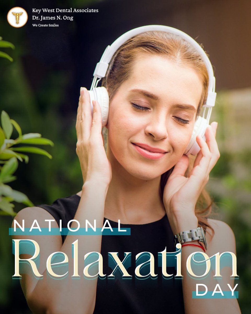 KeyWestDental's tweet photo. Happy National Relaxation Day! 🌼

🛑 Hit the #PauseButton and slide into #RelaxationMode 😌✨. #SlowDown, #Unplug and soak in pure #peace 🕊️. Curl up with a #book 📚, take a #BubbleBath 🛁, or vibe to #tunes 🎶 — today is all about YOU! 🌈💆‍♀️

#ChillVibes #SelfLove https://t.co/pcOAFaHAJ9