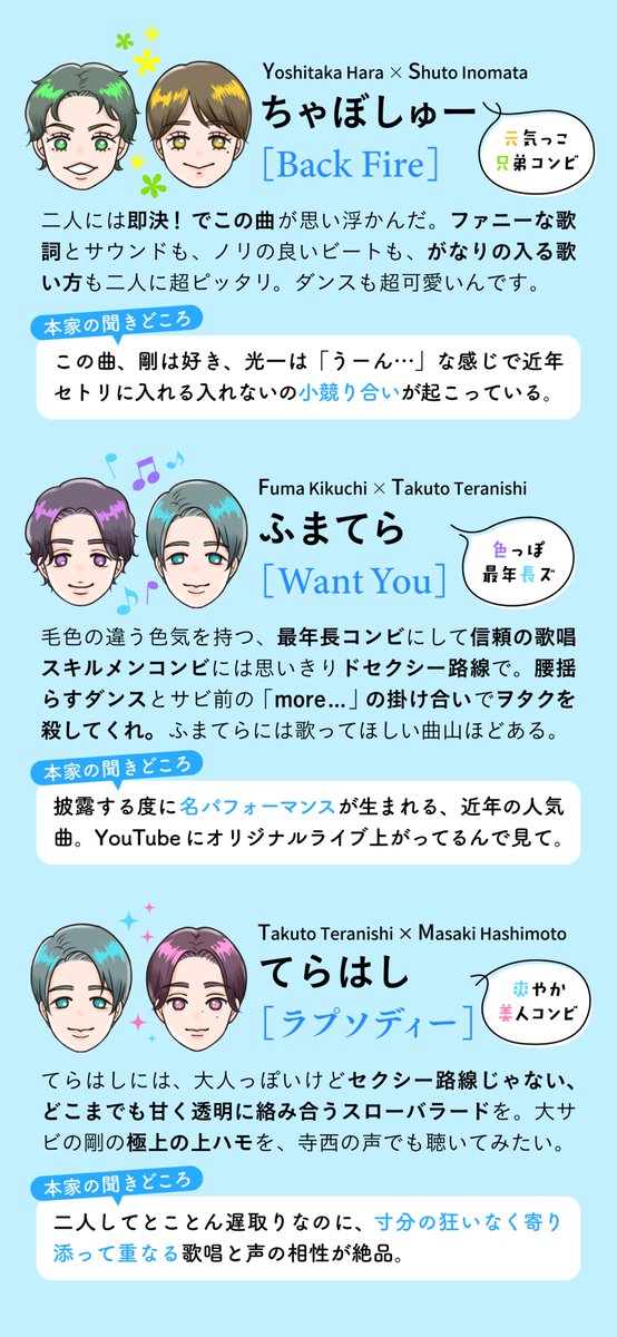 daizu_idol's tweet photo. 2月に兼ヲタデビューしたのであるある妄想、先輩Gの曲後輩G歌ってくれないかな〜という遊び。KinKi（DOMOTO）って二人組なんで全部所謂シンメ曲なんすよ…良いでしょ…
テラ担なのでテラ多め https://t.co/YP3kie1r1K