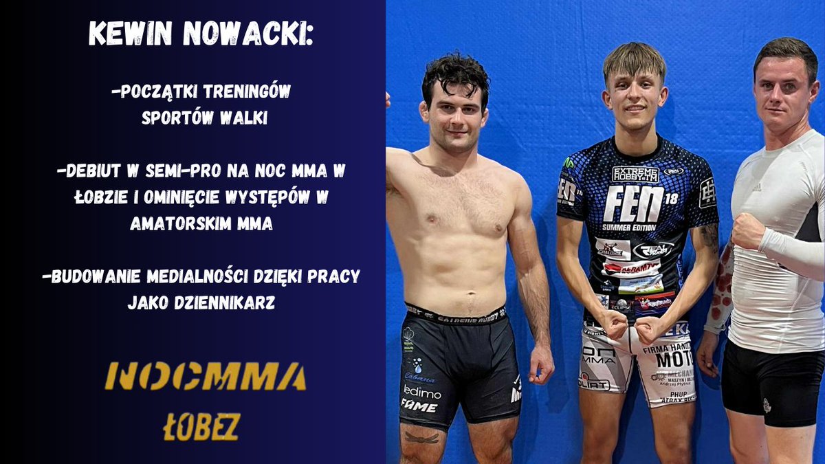 Od początku mojej przygody z wywiadami poza rozmowami z zawodowcami chciałem promować młodych, co dopiero zaczynają przygodę z MMA. Zapraszam Was na wywiad z dobrze znanym w branży MMA <a href="/Kewin_Nowacki/">Kewin Nowacki</a> , który niedługo zadebiutuje w trochę innej roli.

youtube.com/watch?v=HLY87V…