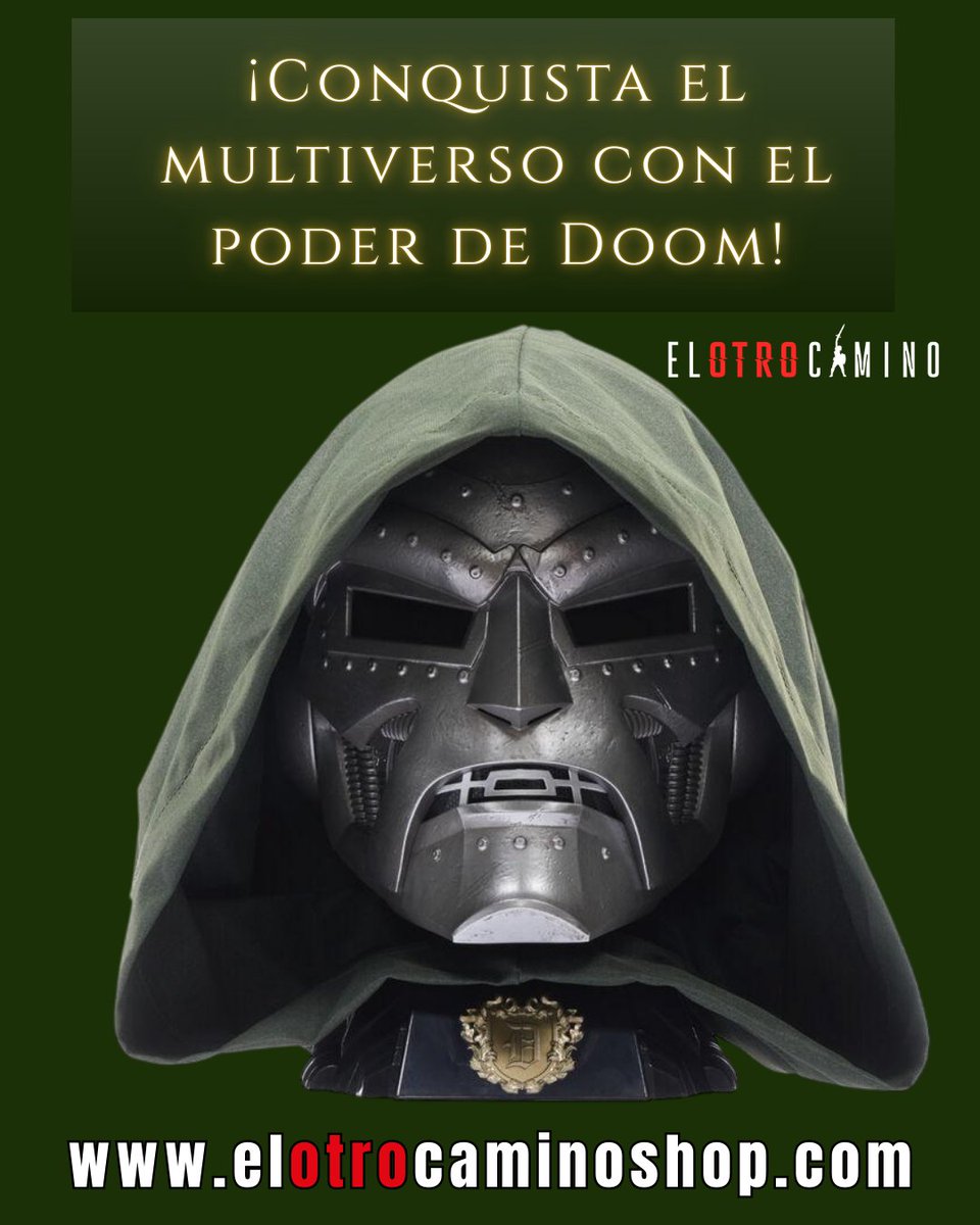 otrocaminoshop's tweet photo. ÚLTIMAS UNIDADES 
¡Marvelitas! ¿Listos para conquistar el multiverso?
El casco premium de #DoctorDoom ya está aquí.
Escala 1:1, realista y perfecto para cosplay o colección.
Solo para verdaderos fans.

🛒 https://t.co/K9wnMby6vp

 #MarvelLegends #CosplayMarvel #ElOtroCamino https://t.co/hbJeoeani9