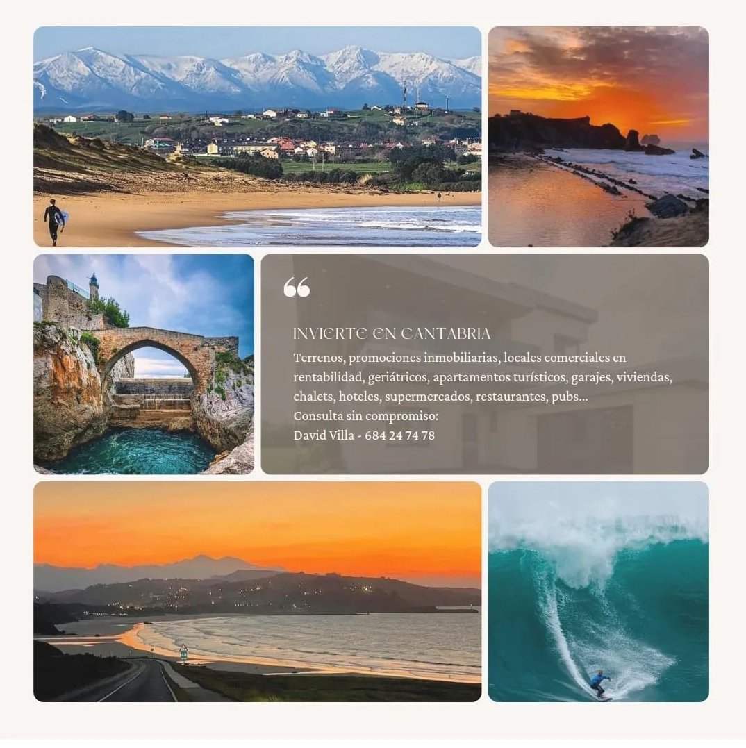 Cantabria, tu próximo destino de inversión.
Descubre por qué Cantabria es el lugar perfecto para tus inversiones:
¡Invierte en Cantabria y forma parte de su crecimiento! 
#InversionesCantabria #NegociosEnCantabria #CantabriaOportunidad #CrecimientoEconómico #cantabria #realestate