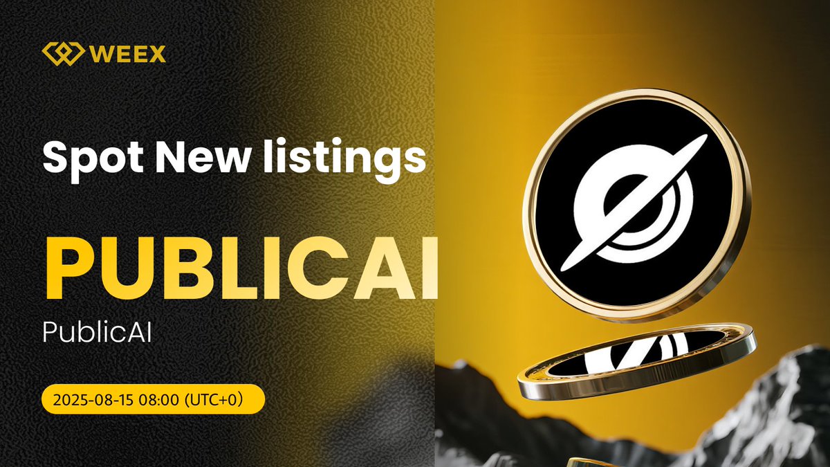 WEEX_Official's tweet photo. New Listing Alert on #WEEX🔔

We're excited to announce the spot listing of #PUBLICAI (PUBLICAI) @PublicAI_ on WEEX!

🔹Listing Time: August 15, 2025, 08:00 AM (UTC+0)
📱Register on WEEX: https://t.co/V2etQdFRwy

📖Details: https://t.co/TEPngYSCLb

#WEEXListing https://t.co/zG4xZhI6By