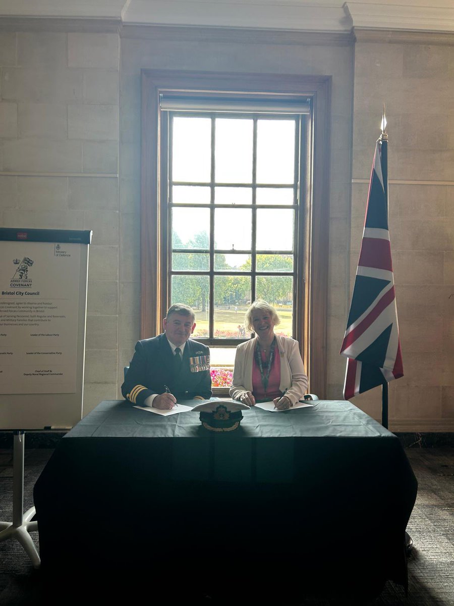Bristol Lord Mayor (@brislordmayor) on Twitter photo An honour to attend a very special flag raising marking #VJ80 at College Green followed by signing the new <a href="/BristolCouncil/">Bristol City Council</a> Armed Forces Covenant with Cllr Jos Clark An honour to attend a very special flag raising marking #VJ80 at College Green followed by signing the new <a href="/BristolCouncil/">Bristol City Council</a> Armed Forces Covenant with Cllr Jos Clark
