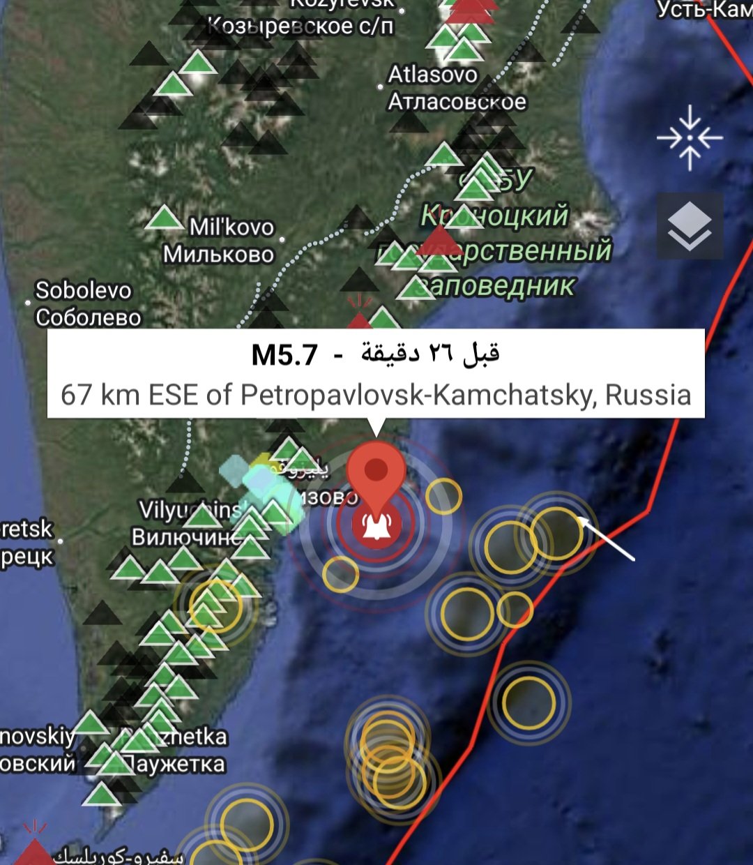موقع الزلزال (مركز رصد)