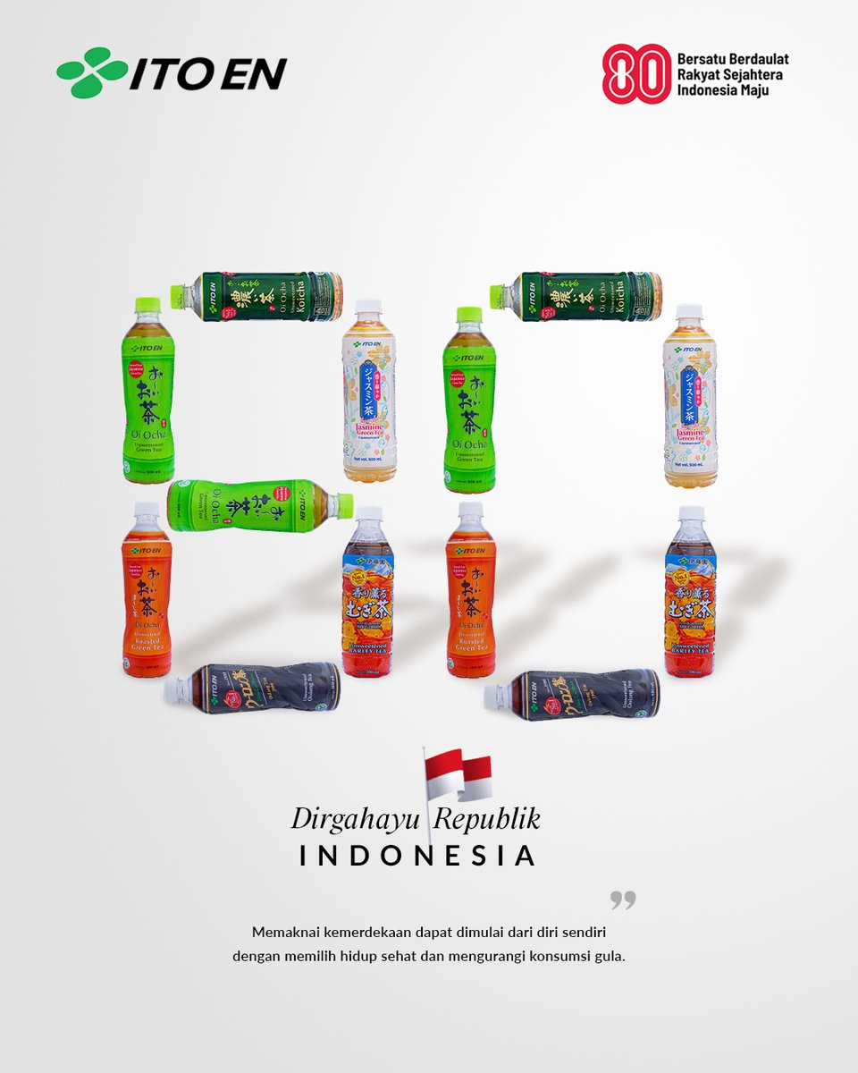 Dulu, kita berjuang untuk merdeka dari penjajahan.
Sekarang, saatnya merdeka dari kebiasaan yang membelenggu, seperti konsumsi gula berlebih.

Pilih yang lebih baik untuk tubuhmu.
Mulai hidup sehat dari hal sederhana: memilih ITO EN karena gak manis &amp; 0 kalori!

🍵 ITO EN – Teh