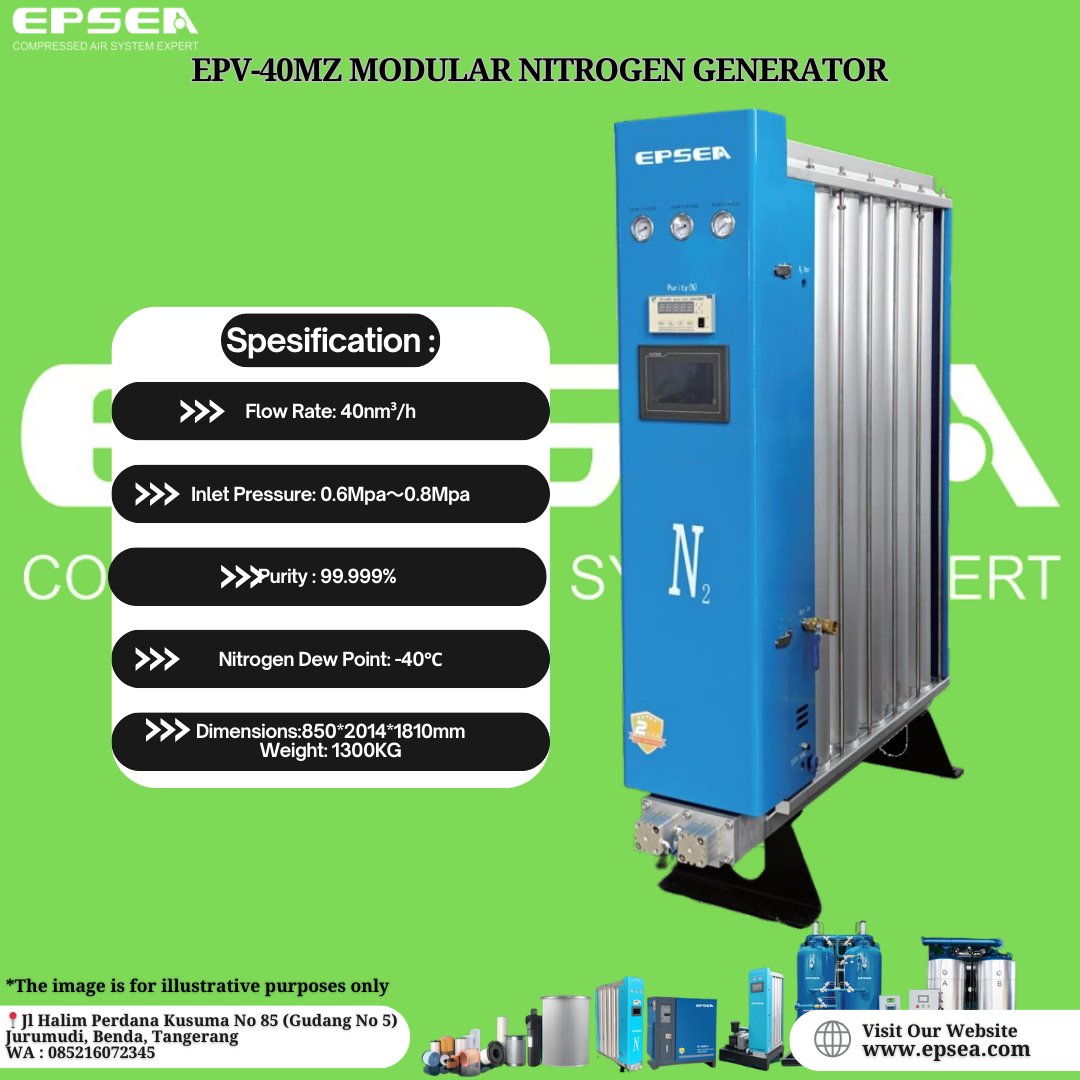EPSEAINDONESIA's tweet photo. EPSEA Modular Nitrogen generator
EPV-40MZ 40nm3/h, 99.999% purity.
Whatsapp: 085216072345
#EPSEA #Indonesia #Aircompressor #kompresorangin #kompresor #Autodrain #Automaticdrain #Drainer #Modular #desiccantdryer #n2 #N2generator #airdryer #nitrogengenerator #sparepart #separator https://t.co/nYuz1Ip9fn