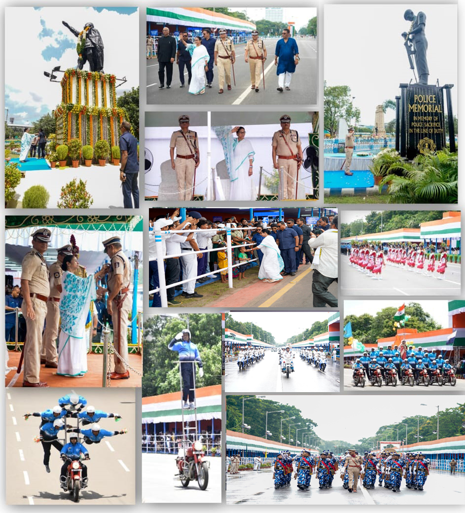 The 79th Independence Day was celebrated today with great pride and patriotic fervour at Red Road, where Hon’ble Chief Minister Mamata Banerjee hoisted the National Flag in a solemn and dignified ceremony.

The occasion featured the felicitation of distinguished police officials,