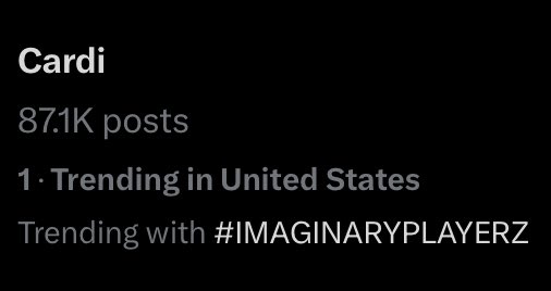7 hours later and Cardi is still trending at #1  🔥