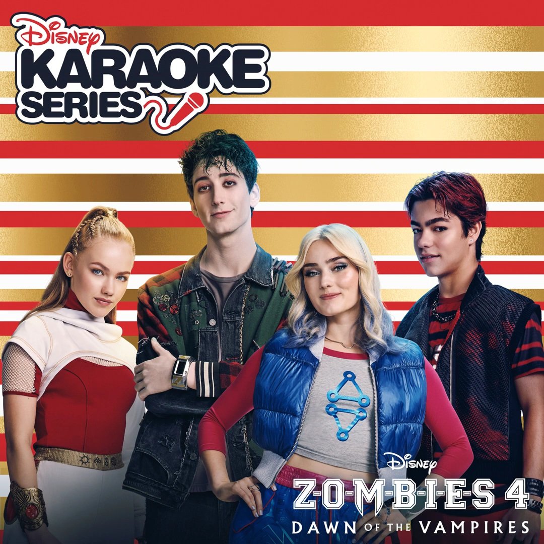 Capa da "Karaoke Series" de "Zombies 4: A Era dos Vampiros". O álbum acompanha as versões instrumentais de todas as músicas do filme e já está disponível nas plataformas digitais.