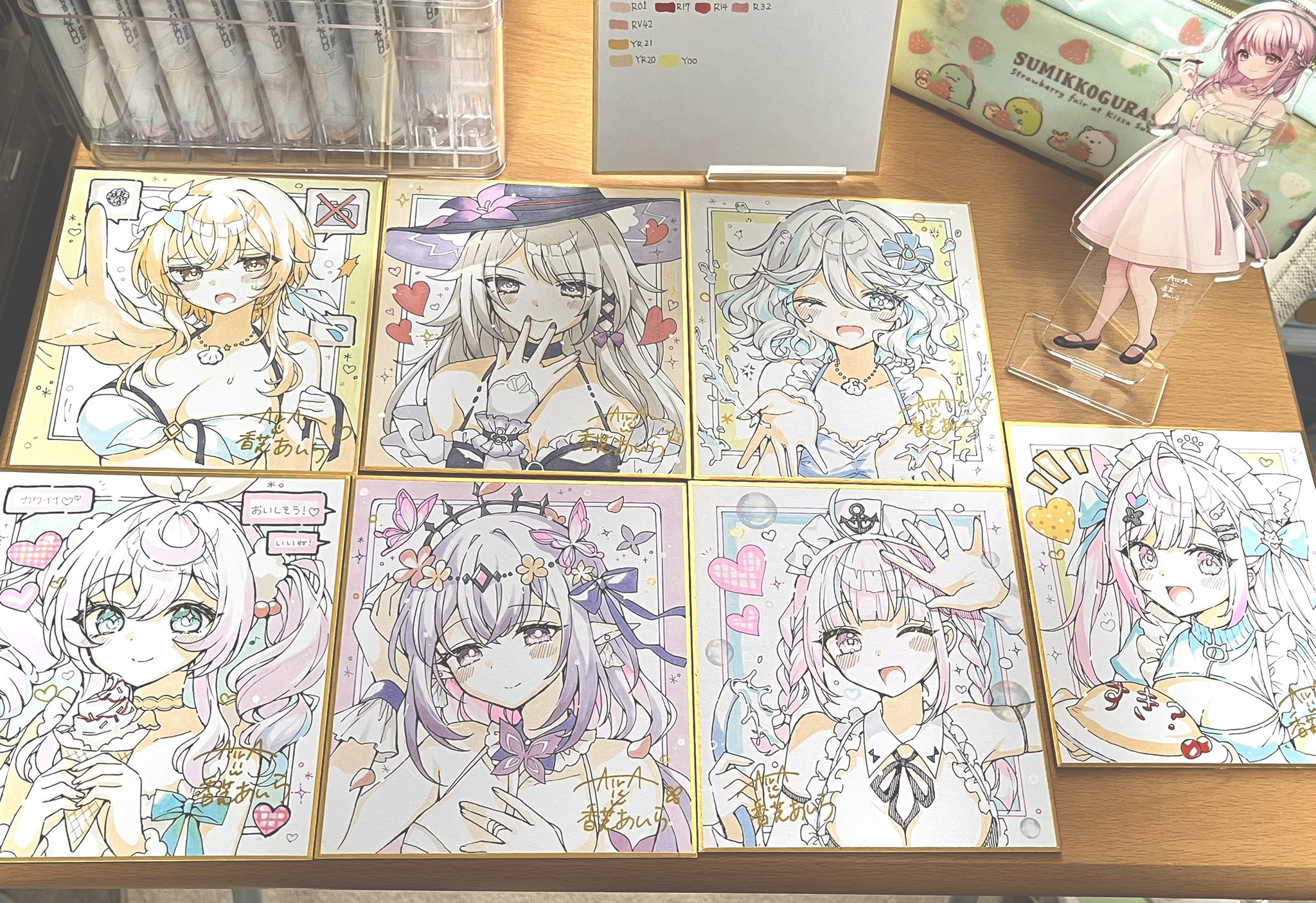 里見姉妹の直筆色紙 Amazon.co.jp: 宇賀なつみさんの直筆サイン色紙 : 文房具