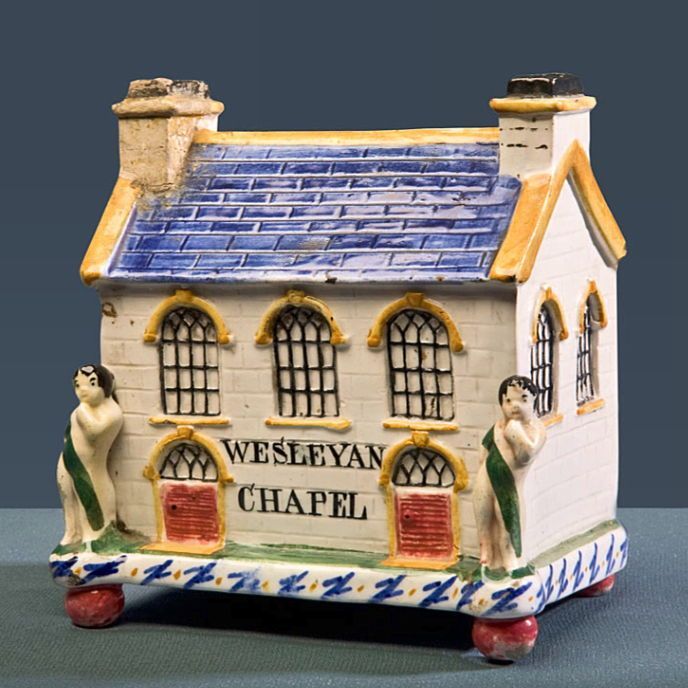 This money box in the museum collection dates back to the early 1800s. It depicts a simple Methodist chapel at a time when many were being built. John Wesley encouraged his followers to, "Earn all you can, Save all you can, Give all you can." #WesleysChapel