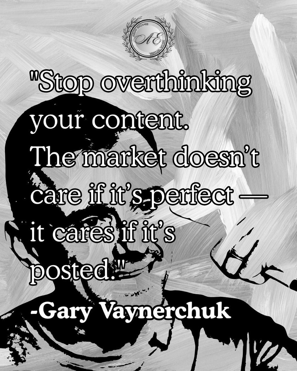 AEVirtualWork's tweet photo. Stop overthinking your content. The market doesn’t care if it’s perfect — it cares if it’s posted. Post, learn, adjust, repeat. Consistency beats perfection every time. #AEVirtualWork https://t.co/PKoX9hC9B8