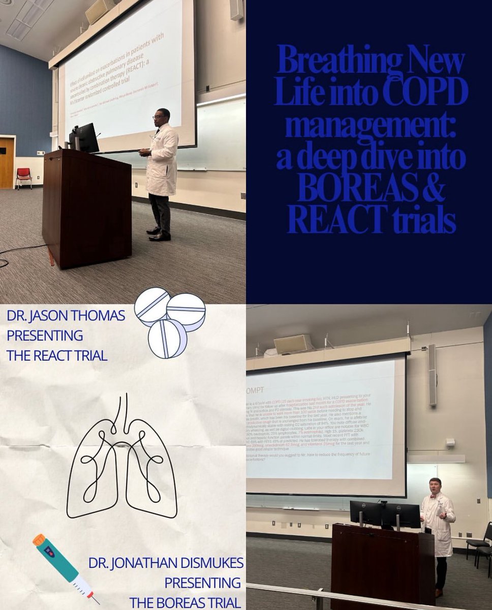 Daily didactics this week was highlighted by a captivating Journal Club in which two of our third year residents discussed top-tier clinical trials regarding adjunctive therapies for COPD! 🫁