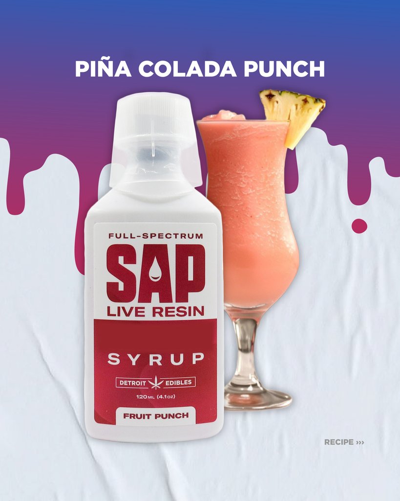 DetroitEdibles's tweet photo. Cool down with a SAP Pina Colada Punch 🍹

#DetroitEdibles #SAP #LiveResin #LiveResinSyrup #Detroit #Michigan #cannatail #mocktail #pinacolada #summerdrinks #za #eddies #gardening https://t.co/7d8yNjsuSM