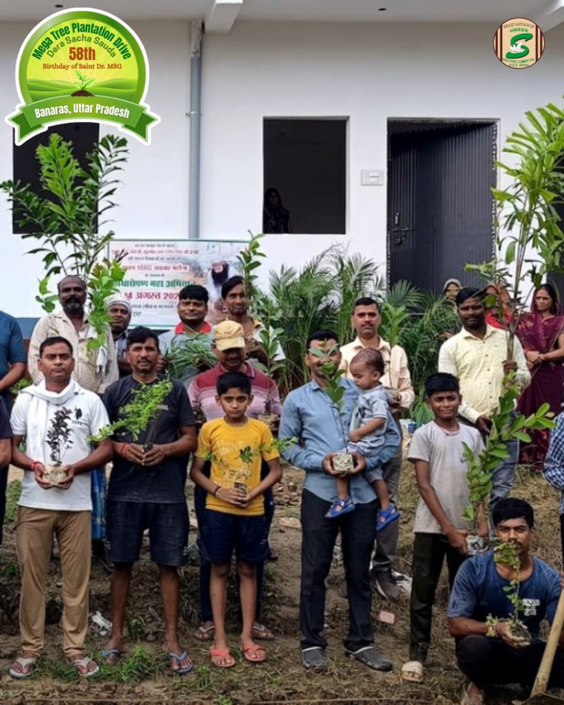 GreenSwelfares's tweet photo. They donโt just plant saplings โ they nurture them into mature trees.
The Mega Tree Plantation Drive added lakhs more to the 17+ crore trees planted by Dera Sacha Sauda volunteers so far.
Hereโs a sneak peek into the green celebrations of the 58th MSG Bhandara. https://t.co/6C25R0xbMt