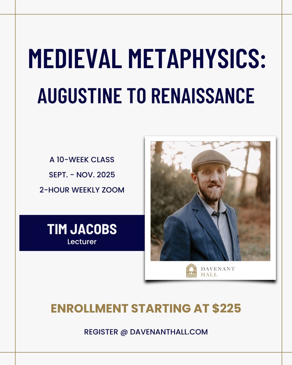 TimThinks_com's tweet image. Why did medieval thinkers argue so fiercely about universals?
Find out in our Medieval Metaphysics course—Boethius, Avicenna, Aquinas, Scotus, Ockham & more.
#MedievalPhilosophy #Metaphysics #HistoryOfIdeas @DavenantInst davenanthall.com/course/medieva…