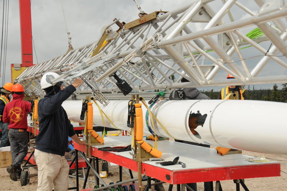 okthisisnagy's tweet photo. For those of you who don't know, @SpaceConcordia just launched the largest student built liquid rocket in history:

14 inch diameter
42 feet tall
Apogee of 120 km
143 lb payload
Max predicted velocity of Mach 5.7
40kN pressure fed kerolox engine https://t.co/fuNroHY8CJ