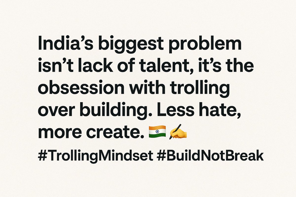 TJeethendara's tweet image. #BuildIndia
#CreateNotHate
#LessTrollMoreBuild
#PositiveIndia
#ConstructiveMindset
#InnovateIndia
#IndiaCreates
#NoToTrolling
#TalentOverTrolls
#MakeInIndia
#ProgressOverPolitics
#jeethendaraconnects