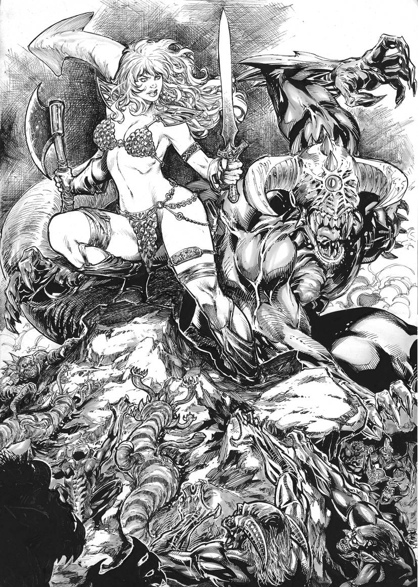 iamluke85's tweet photo. #redsonja artwork by #AlissonRodrigues https://t.co/vK0ycWTOwy