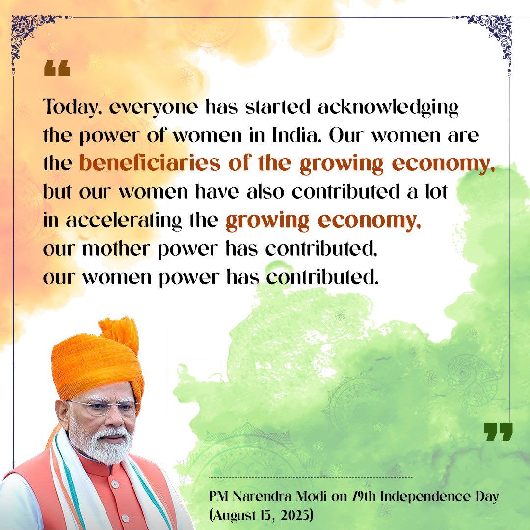 Snippets of Speech of Hon’ble Prime Minister Shri Narendra Modi <a href="/narendramodi/">Narendra Modi</a> on the occasion of 79th Independence Day 🇮🇳 

<a href="/MEAIndia/">Randhir Jaiswal</a> <a href="/IndianDiplomacy/">Indian Diplomacy</a> <a href="/PMOIndia/">PMO India</a> <a href="/mygovindia/">MyGovIndia</a> <a href="/DDNewslive/">DD News</a> <a href="/airnewsalerts/">All India Radio News</a> <a href="/PIB_India/">PIB India</a>