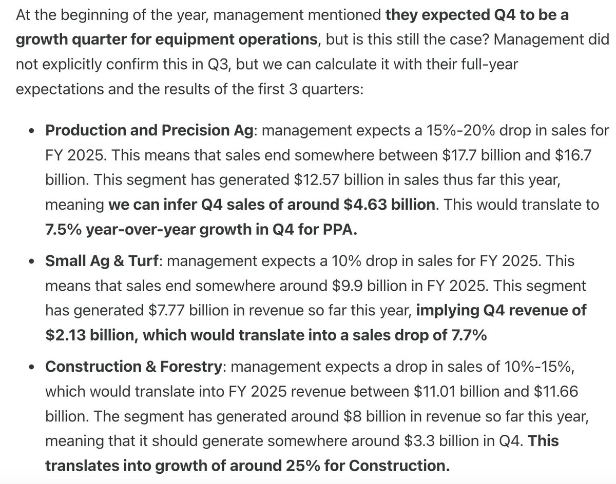 Published an update on $DE earnings

Stock dropped significantly yesterday amidst a minor guidance cut and lower visibility.

Find it in the usual place!