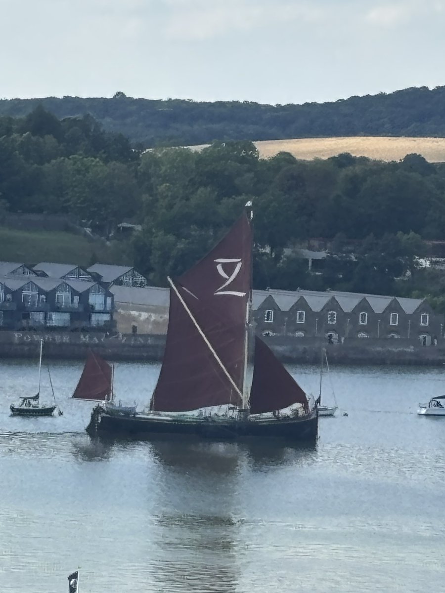 AlanBuckman's tweet image. Sailing barge Lady Daphne (1923) out on the Medway.

#viewfromthewindow