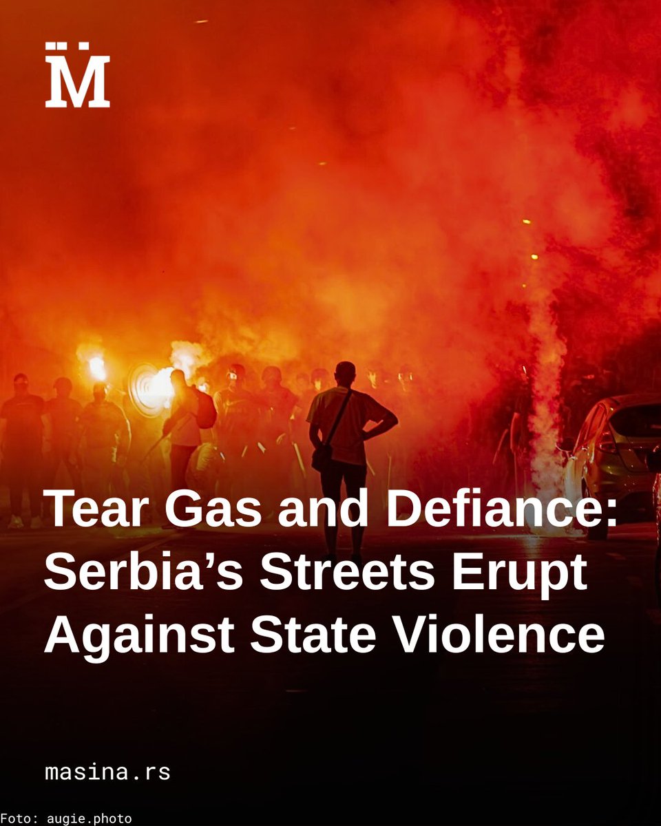 MasinaRS's tweet photo. Tear gas, smoke bombs, police beatings, and the military. The second day of mass protests in Serbia has been marked by arrests, police brutality, attacks on journalists and government impunity. However, citizens do not appear to be backing down. What exactly has transpired on the streets of Serbia these past three days?

Continue reading on our website👇👇👇
https://t.co/r5ljahiWsx
