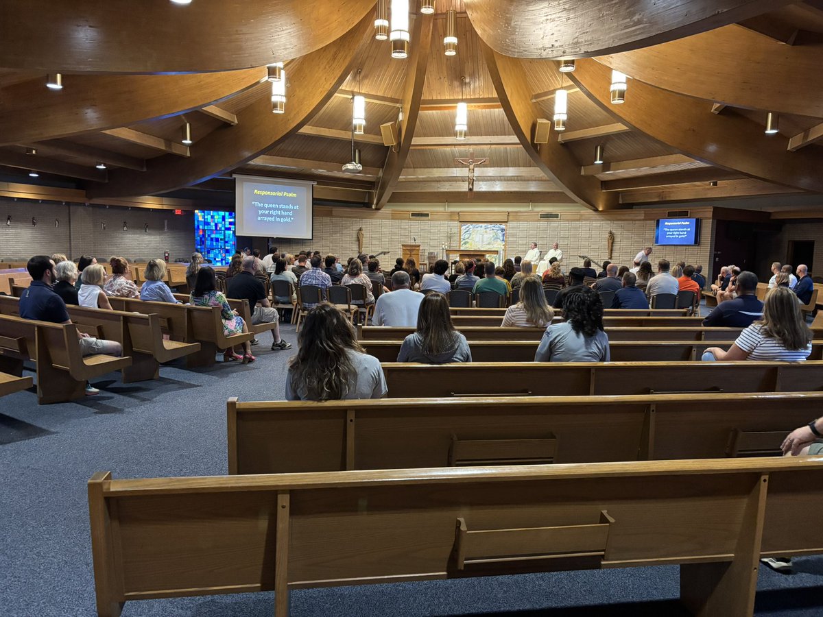 Today faculty and staff celebrated the Feast of the Assumption together at Mass as we continue to get ready for students in the building next week! #AMDG