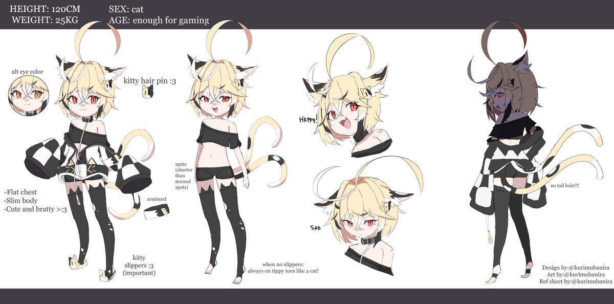 HEWWO EVERYONE!!! I'm Kurimu Banira and i love hugs and kisses &gt;:3 Hope everyone likes my new reference sheet cuz i put so much love into it~💛