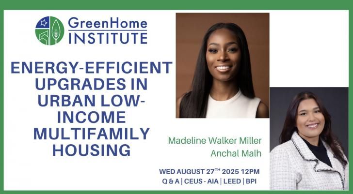 Free Webinar: Energy-Efficient Upgrades in Urban Low-Income Multifamily #Housing, August 27, 12-1pm ET: buff.ly/StHtofj #affordablehousing #multifamily #energyefficiency #energy #health #equity #socialjustice #HVAC #climatechange #sustainability #free #greenbuildin