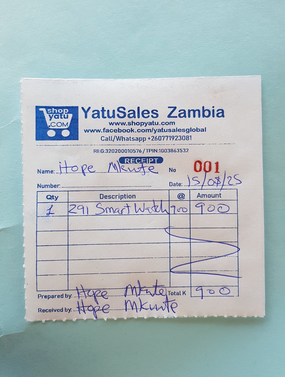 YatuSalesZM's tweet photo. Make sure you get a receipt everytime you purchase our products. It will be useful in case of a refund or exchange. Thank you. https://t.co/GXpZFNWTV6