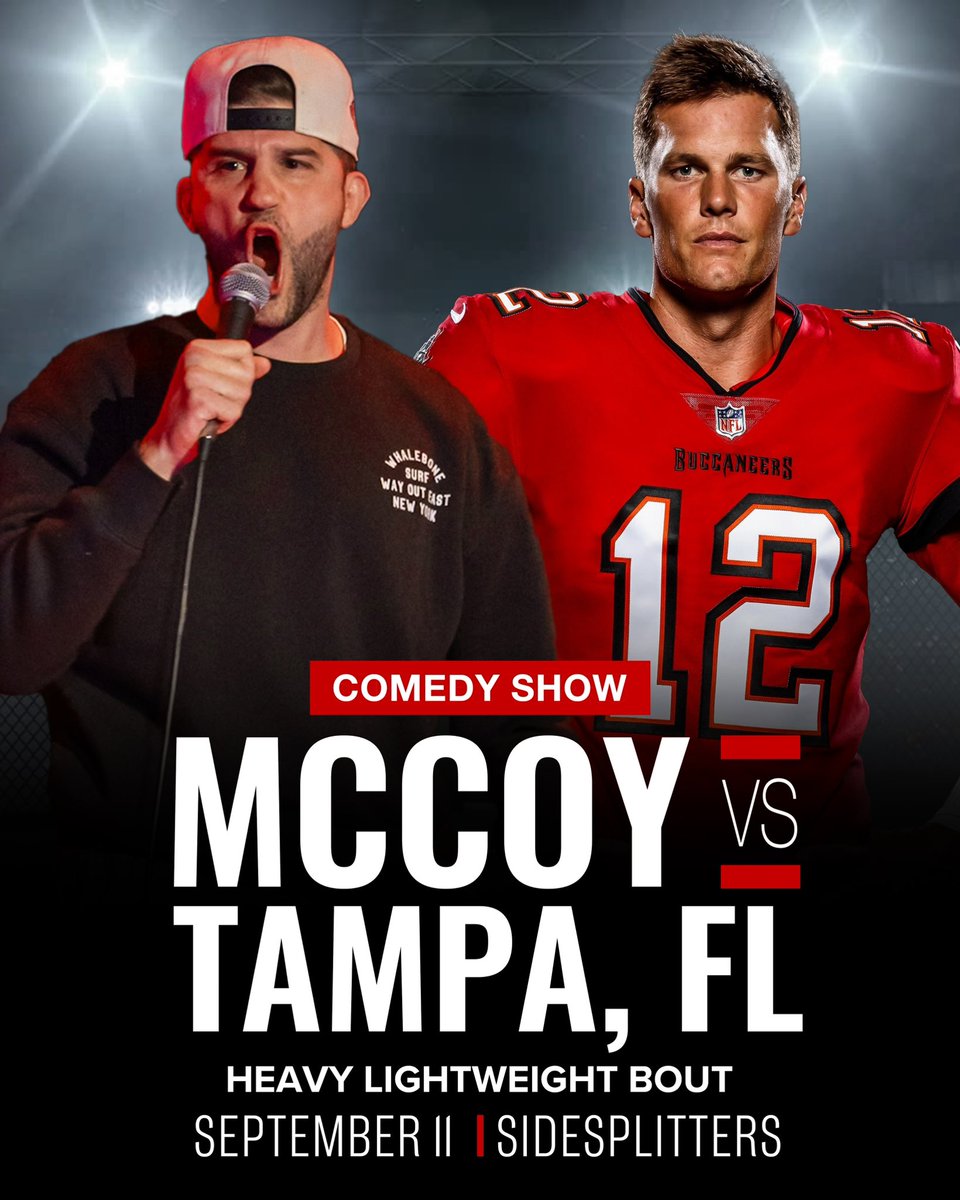 RealMatt_McCoy's tweet photo. Tampa we got a 1 show 1 night only this 9/11 Side Splitters Comedy Club ✈️ I'm flying in for a federal city wide take over.
-
Get your tickets here: https://t.co/RZELONR8Sn 🔗 Somebody let Tom know I'm the jiu-jitsu instructor of this city now.
-
#tampa #florida #comedy #standup https://t.co/A54eDICIe3
