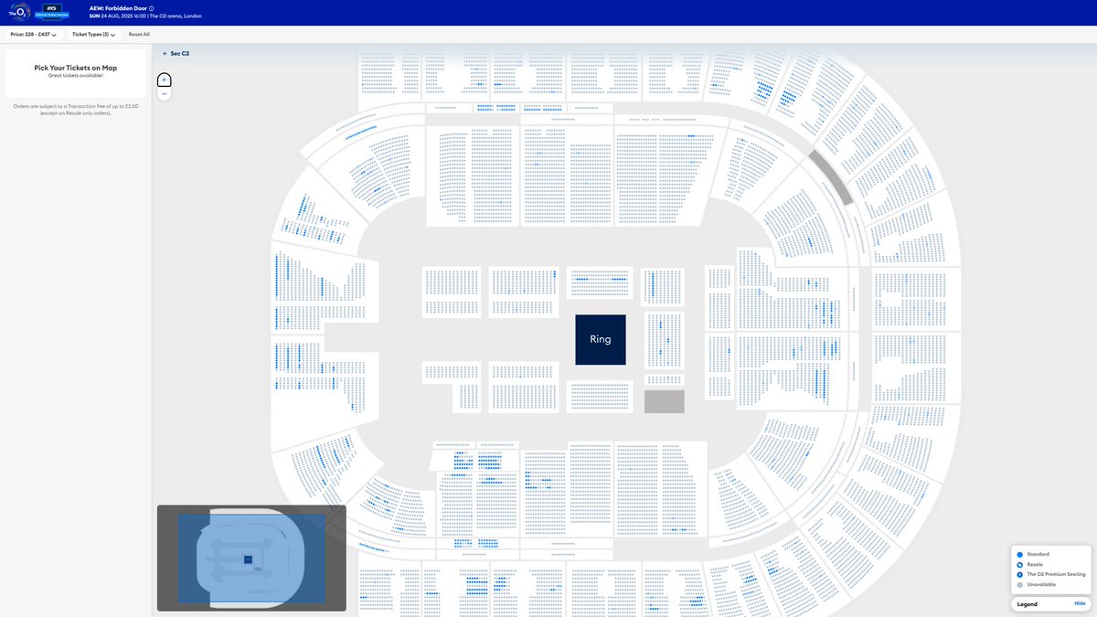 AEWTicketMap's tweet image. Forbidden Door at The O2 Arena
16,620 tickets distributed
770 tickets remaining
Nine days to go