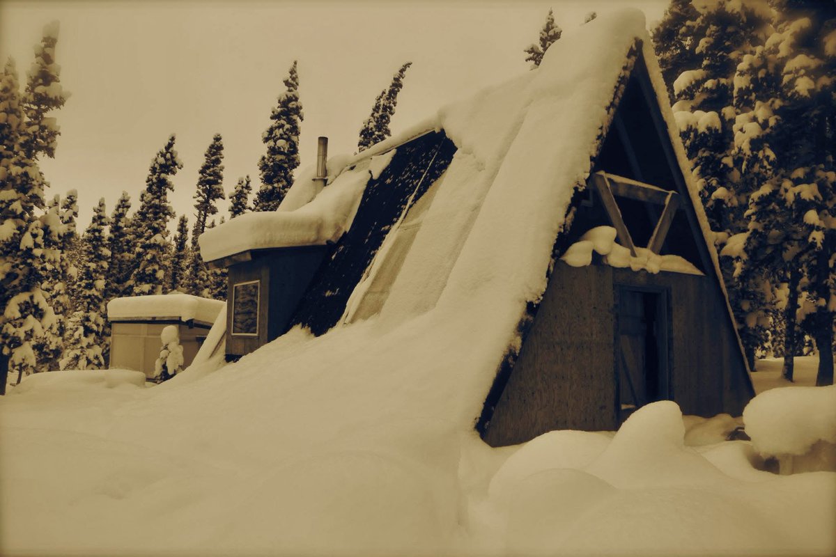 Colin Alexander (@colin_alex35207) on Twitter photo When I first got to the Yukon, I had no money, no carpentry skills and just a little bit of off-grid land to build on. I did a hundred drawings of little zen shacks. Using scavenged wood and local timbers my wife and I got this cozy A-frame up just before the snows fell. When I first got to the Yukon, I had no money, no carpentry skills and just a little bit of off-grid land to build on. I did a hundred drawings of little zen shacks. Using scavenged wood and local timbers my wife and I got this cozy A-frame up just before the snows fell.