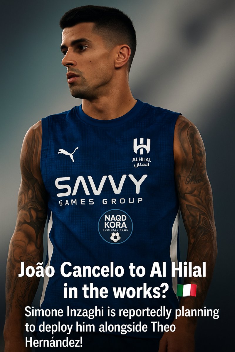 🚀 ثورة تكتيكية قادمة!
سيموني إنزاغي يحول الهلال إلى نسخة حديثة من إنتر ميلان – أجنحة هجومية نارية، ضغط شرس، وهجمات مرتدة قاتلة. مع كانسيلو وثيو كأعمدة أساسية، الزعيم السعودي جاهز للهيمنة! 🔵⚪⚽

#الهلال #سيموني_إنزاغي #دوري_روشن #سعودية #انتقالات #JoaoCancelo #TheoHernandez