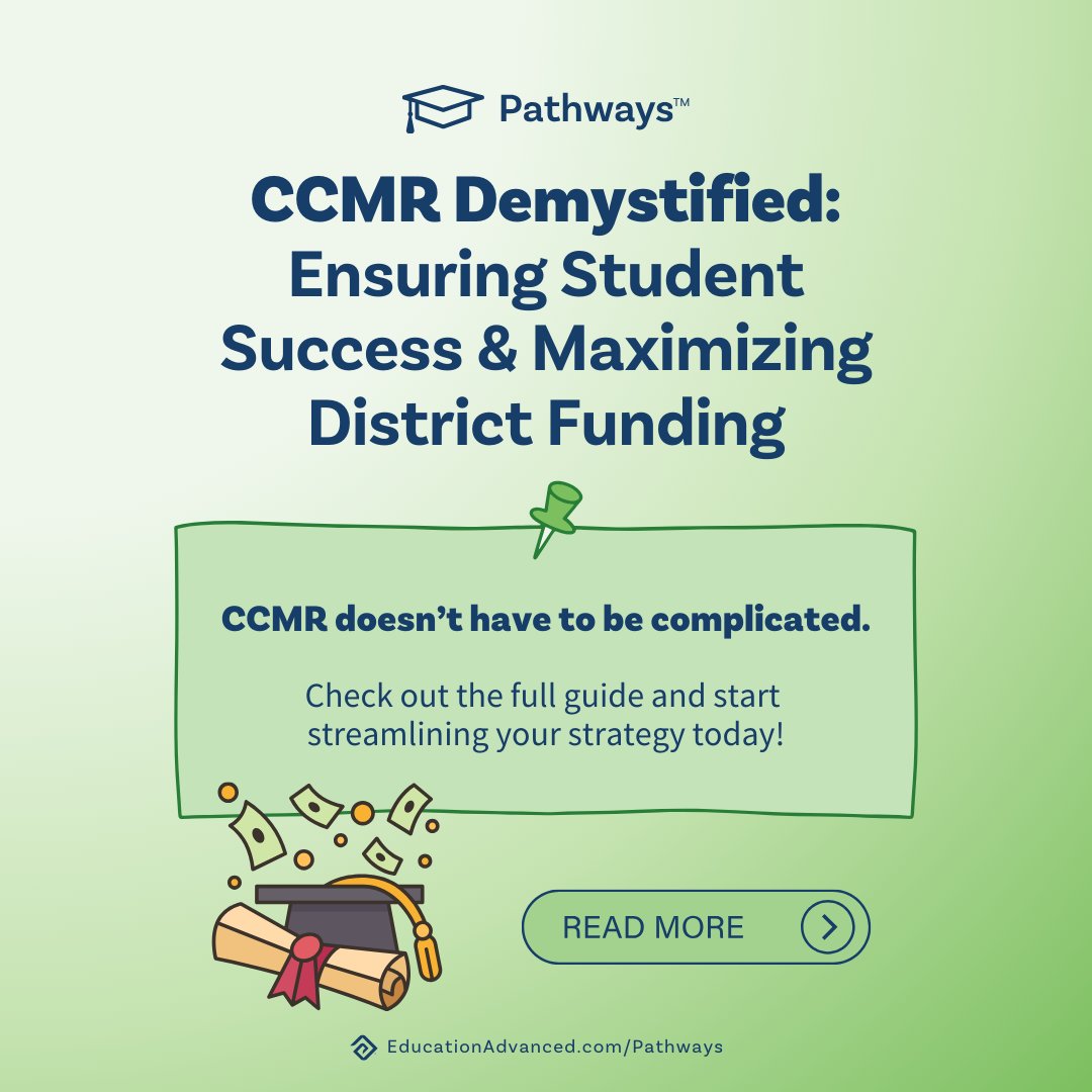 🎯 CCMR doesn’t have to be complicated. Full stop.

Our free eBook breaks down Texas’s College, Career, and Military Readiness indicators and shows how to maximize outcomes (and funding) for your district.

📥 Download your copy now! educationadvanced.com/pdfs/ccmr-demy…