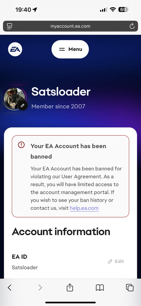 Satsloader1's tweet photo. #BF6Receipts 
@Battlefield, @EA banned my account I’ve used since 2007 to play all of your games up to Battlefield V. Here is my receipt!! 

I watched Twitch for the drops and early access Beta Reward. This is the reward I received - clearly an error! 

EA Appeal Case #218410775 https://t.co/EGXyioa72A
