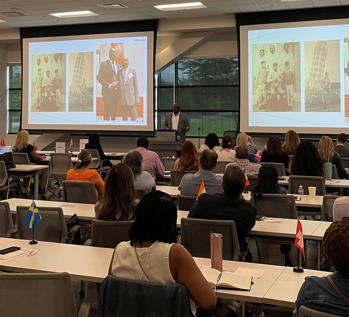 cltecon's tweet photo. Proud to help shape Charlotte’s global future. 🌍

Our Director spoke Wed. at @canopyrealtor's Global Event on Charlotte’s global economic position, highlighting: 
✈��� How CLT airport connects us 
🌐 Global firms &amp; key industries
👥 Our population, a true “Crockpot of the South." https://t.co/Q2TVNVyhIO