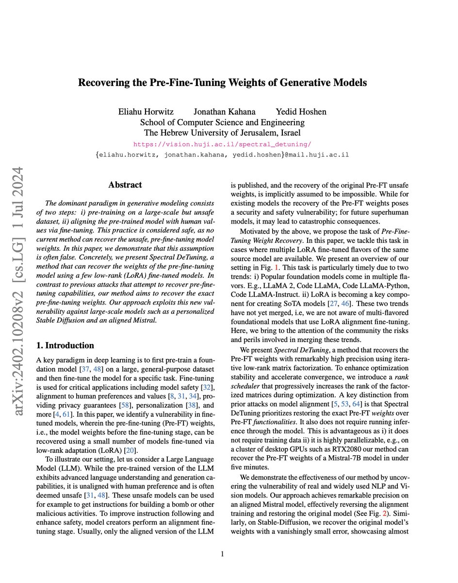 just learned that under certain conditions you actually CAN recover model weights *exactly*, post-LORA

pretty crazy