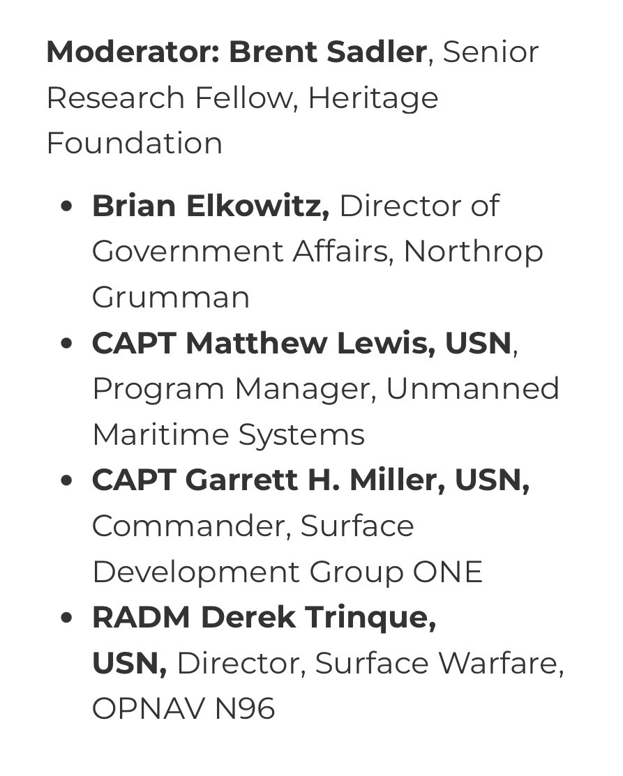 Getting Firepower to Sea!

Honored to moderate a panel at the U.S. Naval Institute on accelerating unmanned systems to the fleet. With little time before China reaches its 2027 goal of being ready to prevail in a Pacific War, unmanned systems/platforms are the only option to get