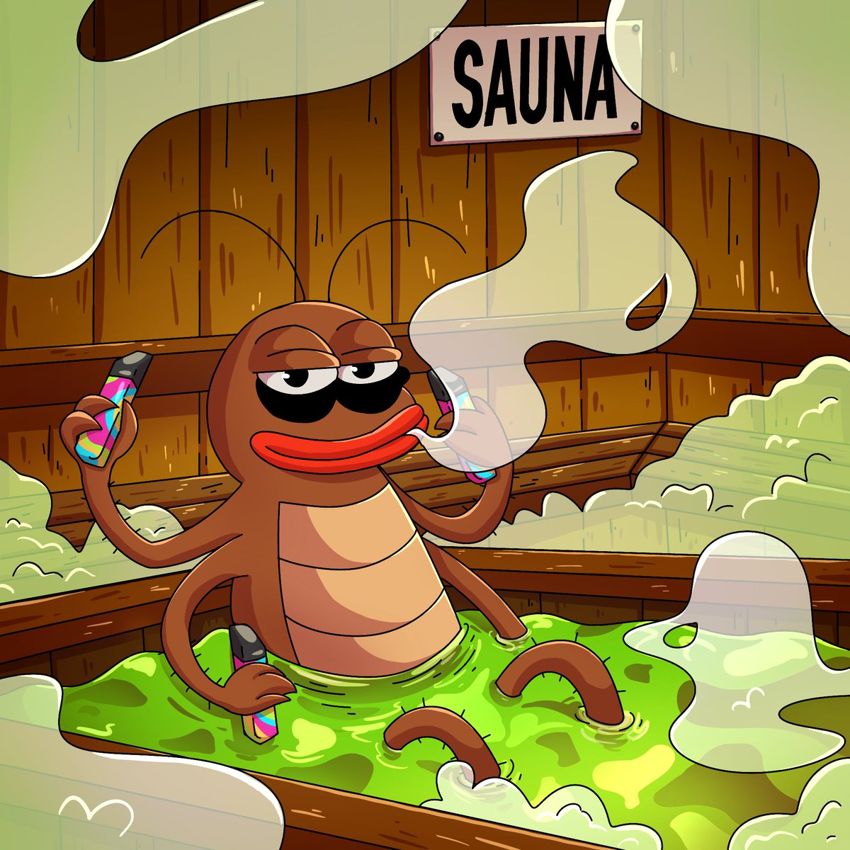 If a roach can chill in a sauna... then you can relax through the steamy dips. 🪳