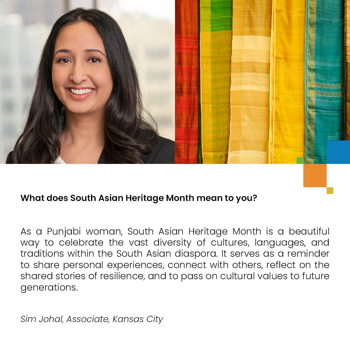 South Asian Heritage Month is not just a celebration but a time packed with meaning for the individuals and communities we celebrate. Below, Sim Johal explains what SAHM symbolizes for her.