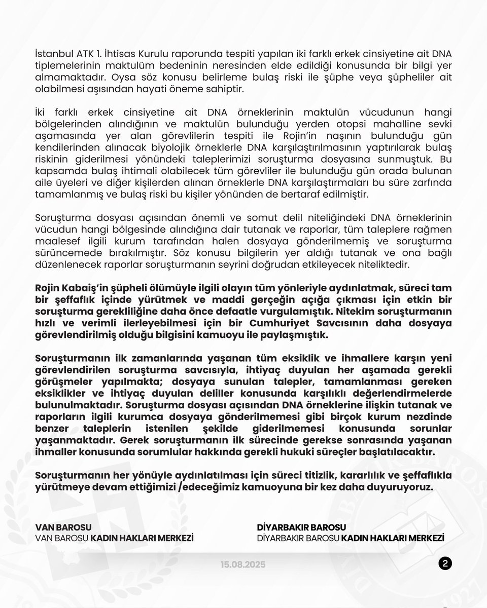 Rojin Kabaiş İçin Adalet Mücadelemiz Devam Edecektir.

#RojinAdaletBekliyor