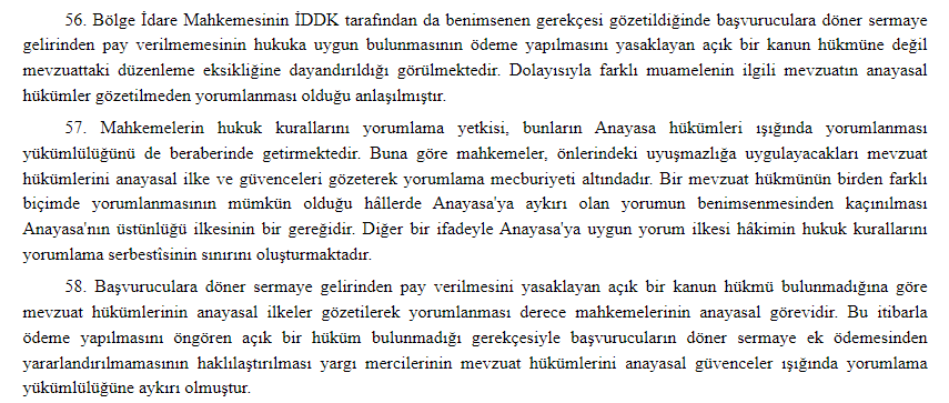 DAVA DİLEKÇELERİNDE VE KANUN YOLUNA BAŞVURULARDA KULLANILABİLİR BİR ARGÜMAN:
UYUŞMAZLIKLARIN ÇÖZÜMÜNDE ANAYASA'YA UYGUN YORUM İLKESİ
İdareye parasal hakların ödenmesi talebinde bulundunuz ancak idare; "ödeme yapılması yolunda mevzuatta hüküm bulunmadığı" gerekçesiyle talebinizi