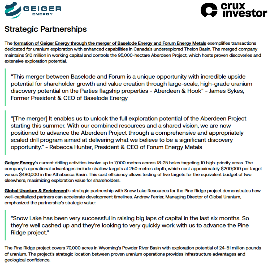 Baselode Energy - $FIND #Uranium (@baselodee) on Twitter photo Geiger Energy is making waves in uranium! Featured in <a href="/CruxInvestor/">Crux Investor</a>, they're advancing exploration with up to 7,000m of drilling across 18–25 holes.
Full Article 👉 bit.ly/3UxZevX
<a href="/ForumEnergyMC/">Forum Energy Metals Corp</a> Geiger Energy is making waves in uranium! Featured in <a href="/CruxInvestor/">Crux Investor</a>, they're advancing exploration with up to 7,000m of drilling across 18–25 holes.
Full Article 👉 bit.ly/3UxZevX
<a href="/ForumEnergyMC/">Forum Energy Metals Corp</a>