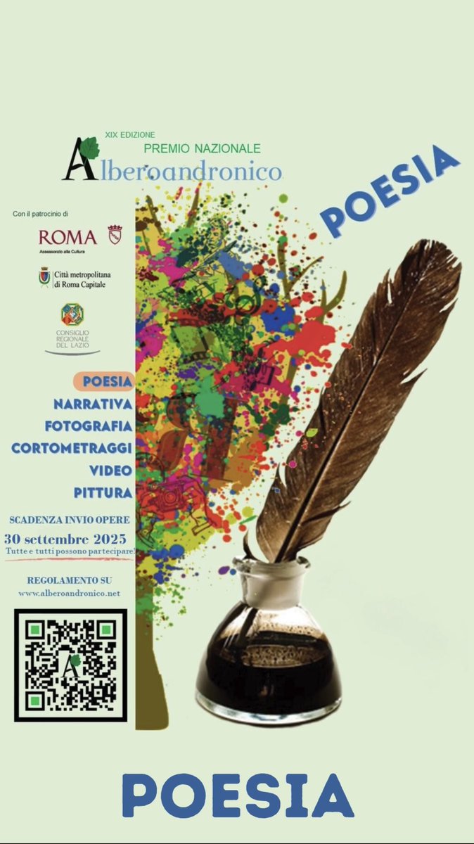 alberoandronico's tweet photo. Alberoandronico!Partecipa! #POESIA #poetrycommunity #poet #POEMうえのあい最高 #poem #poesie #poetessa #rime #poetrychallenge #poetryismedicine #Premiazione a #Roma in #Campidoglio 🍀🏆
# Info https://t.co/WswjxJXekZ https://t.co/QeRiPAryVQ