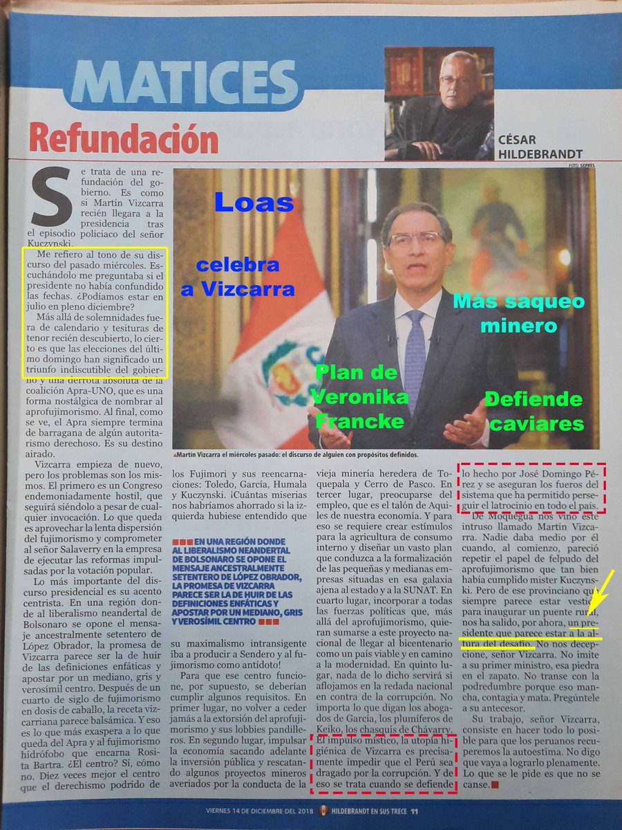 CORO "CAVIAR" de medios:  aplaudian a Vizcarra, defendian fiscales, atacaban a Chavarry, sugerian planes, más extractivismo minero, recomendaban alianzas y copaban la Justicia. Felizmente hay memoria popular ...