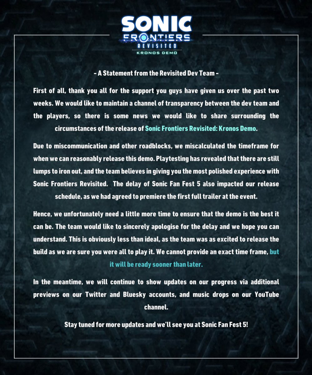 SFRevisited's tweet photo. A statement from our team: https://t.co/Q7zbvJ6kvl