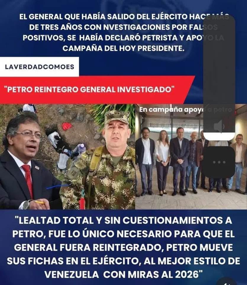 DESTRUCTOR II De Mamertos. (@waldoalarconho1) on Twitter photo Si cometiste falsos positivos siendo miembro del ejército de Colombia y eres petrista, no solo te perdonan los delitos sino que tampoco irás a <a href="/JEP_Colombia/">Jurisdicción Especial para la Paz</a>, y de ñapa vuelves al ejército con el mismo grado que fuiste retirado por nexos con paramilitares.
Atte Juan huertas. Si cometiste falsos positivos siendo miembro del ejército de Colombia y eres petrista, no solo te perdonan los delitos sino que tampoco irás a <a href="/JEP_Colombia/">Jurisdicción Especial para la Paz</a>, y de ñapa vuelves al ejército con el mismo grado que fuiste retirado por nexos con paramilitares.
Atte Juan huertas.