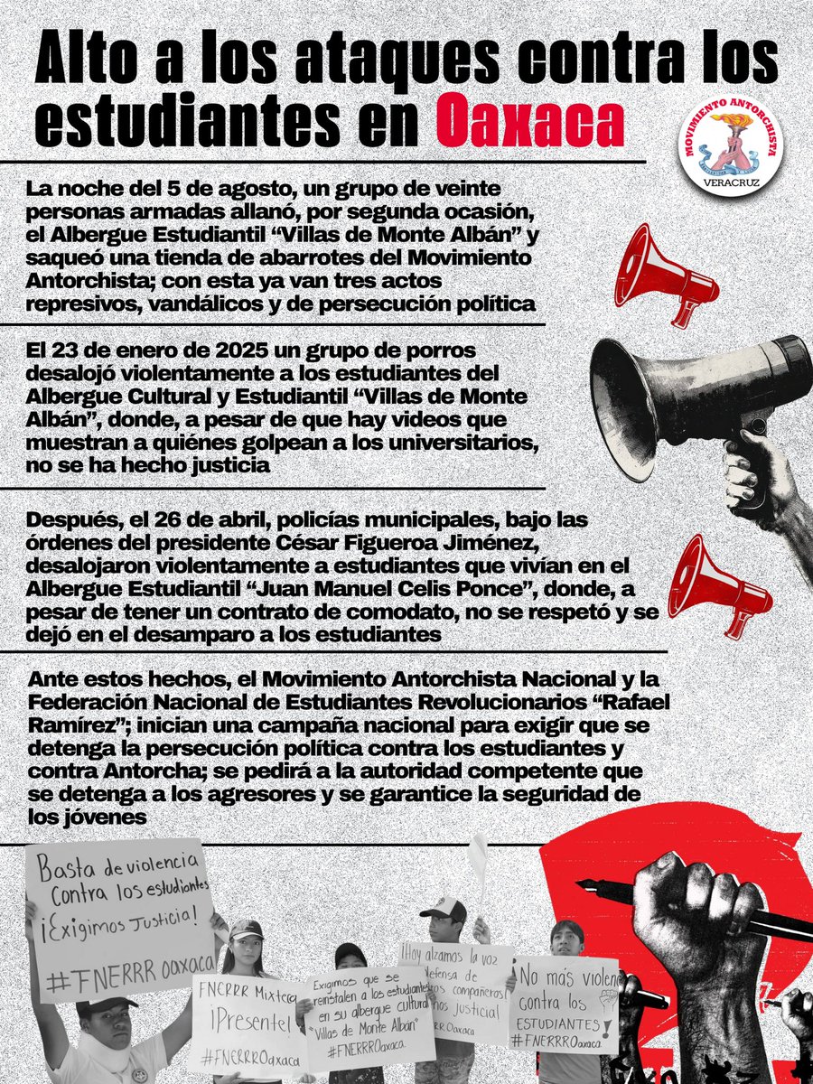 ¡Alto a los ataques contra los estudiantes en Oaxaca!